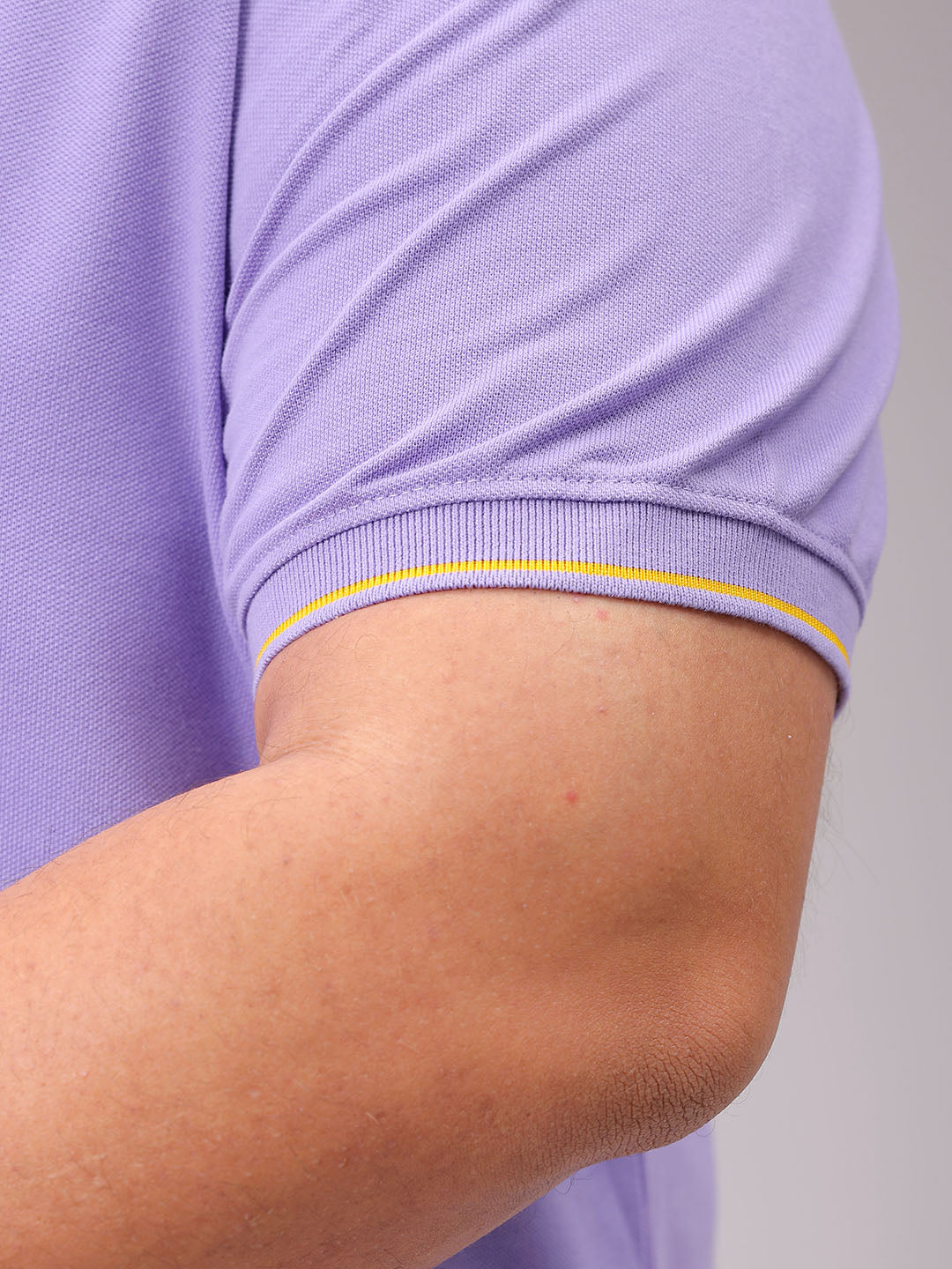 Men's Purple Regular Fit Solid Polo Plus Size T-shirt