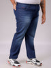 Men's Blue Straight Fit Solid Stretchable Plus Size Jeans