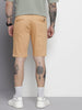 Men's Brown Regular Fit Solid Chino Shorts