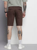 Men's Brown Regular Fit Solid Chino Shorts