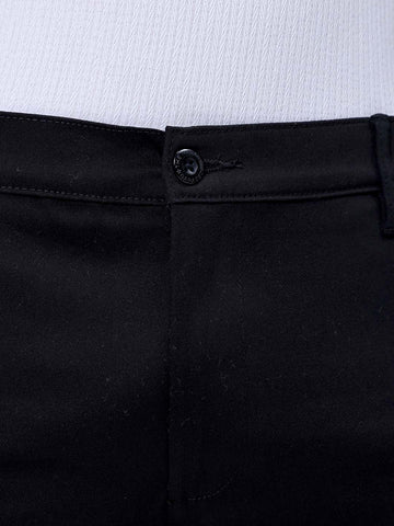 Men's Black Regular Fit Solid Resortwear Chino Shorts