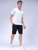 Men's Black Regular Fit Solid Resortwear Chino Shorts