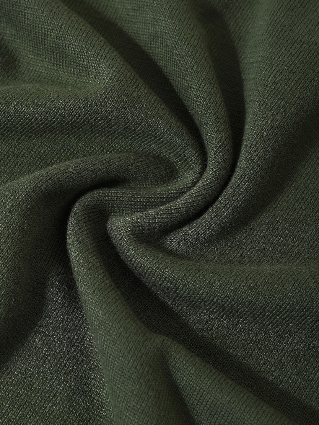 Men's Olive Slim Fit Textured Flat Knit T-Shirt