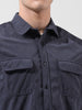 Men's Grey Regular Fit Embroided Street Shirt