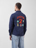 Men's Navy Blue Regular Fit Embroided Patch Shirt