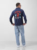 Men's Navy Blue Regular Fit Embroided Patch Shirt