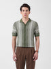 Men's Green Slim Fit Textured Flat Knit Shirt