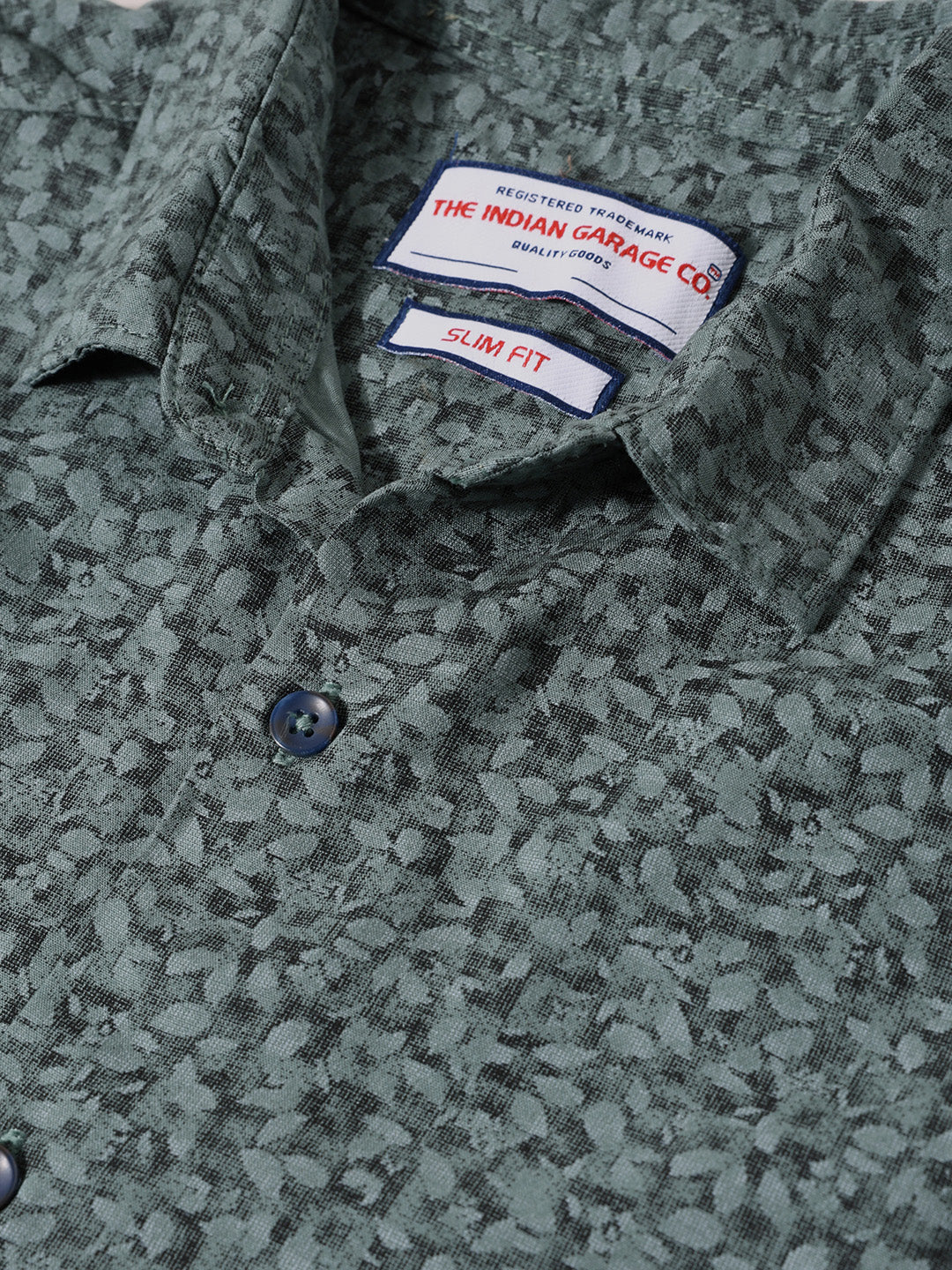 Men's Grey Regular Fit Floral Printed Floral Shirt