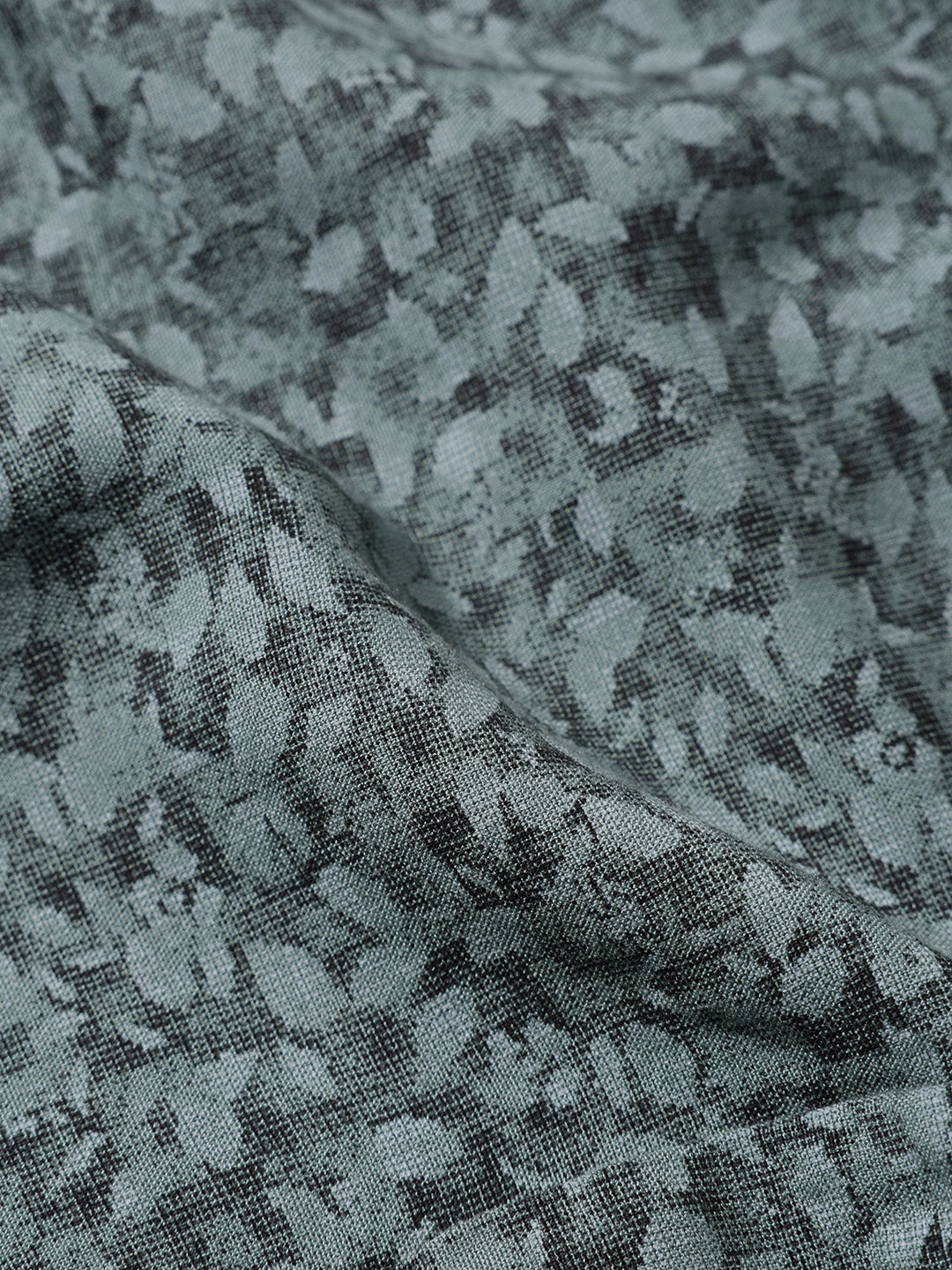 Men's Grey Regular Fit Floral Printed Floral Shirt