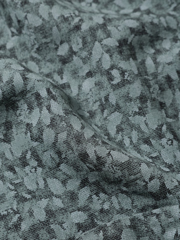 Men's Grey Regular Fit Floral Printed Floral Shirt