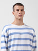 Men's White Oversized Fit Textured Flat Knit Polo Collar T-Shirt