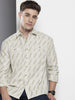 Men's Green Relaxed Fit Textured Casual Shirt