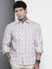 Men's Purple Relaxed Fit Textured Casual Shirt