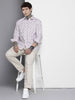 Men's Purple Relaxed Fit Textured Casual Shirt