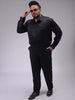 Men's Plus Size Black Regular Fit Solid Chinos