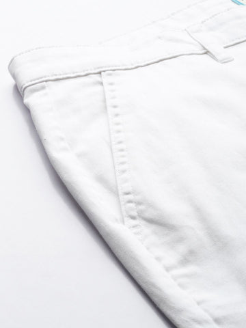 Men's White Regular Fit Casual Chinos