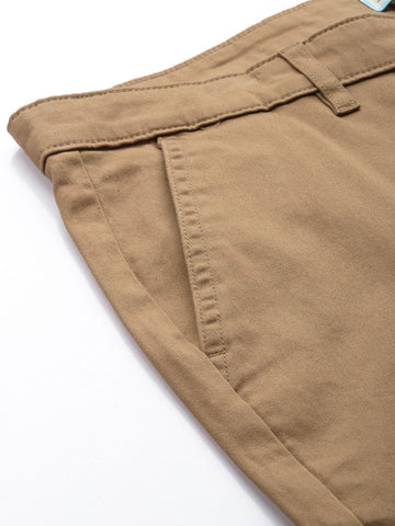 Men's Khaki Regular Fit Casual Chinos