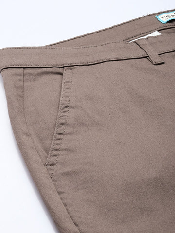 Men's Grey Regular Fit Casual Chinos