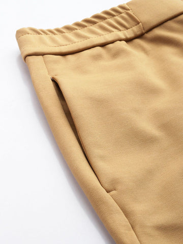 Men's Brown Relaxed Fit Casual Chinos