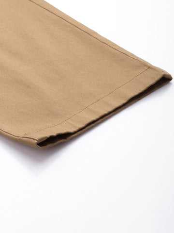 Men's Khaki Regular Fit Casual Chinos