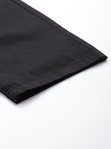 Men's Black Regular Fit Casual Chinos