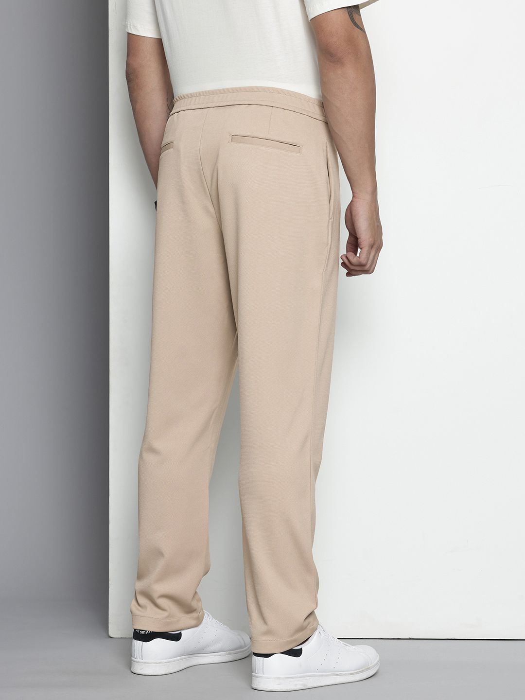 Men's Beige Relaxed Fit Casual Chinos
