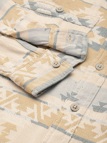 Men's Multicolor Relaxed Fit Textured Casual Shirt