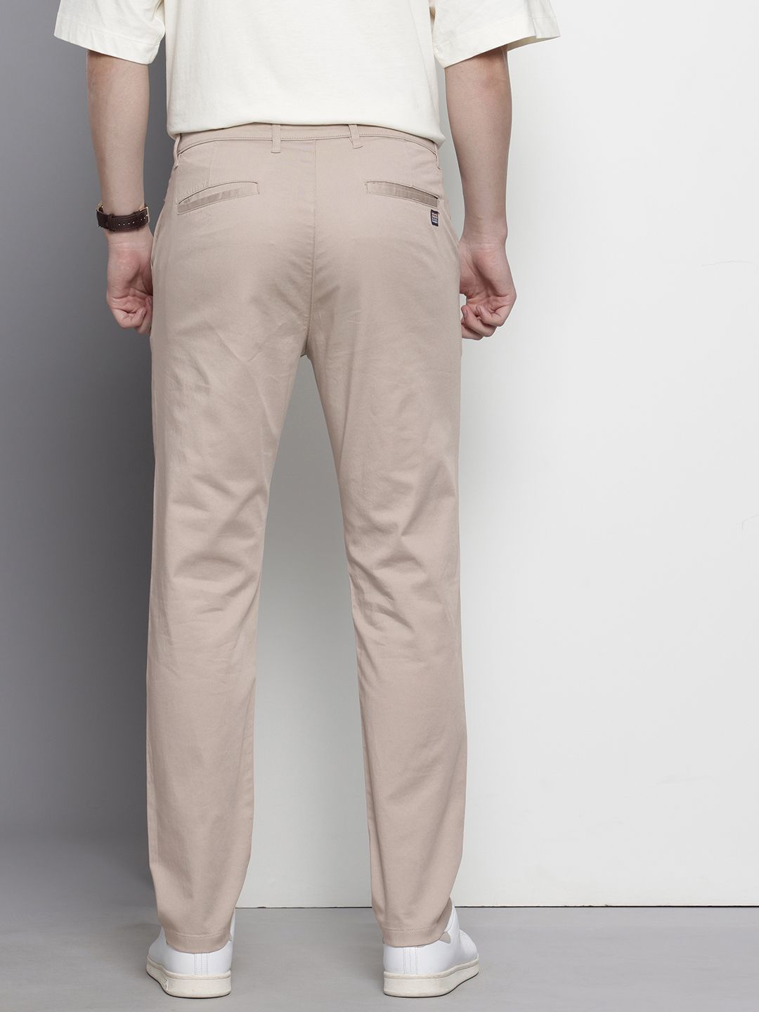 Men's Grey Regular Fit Casual Chinos