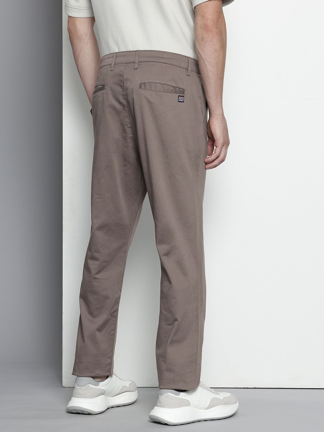 Men's Grey Regular Fit Casual Chinos