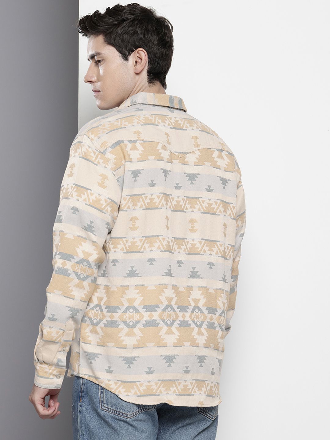 Men's Multicolor Relaxed Fit Textured Casual Shirt