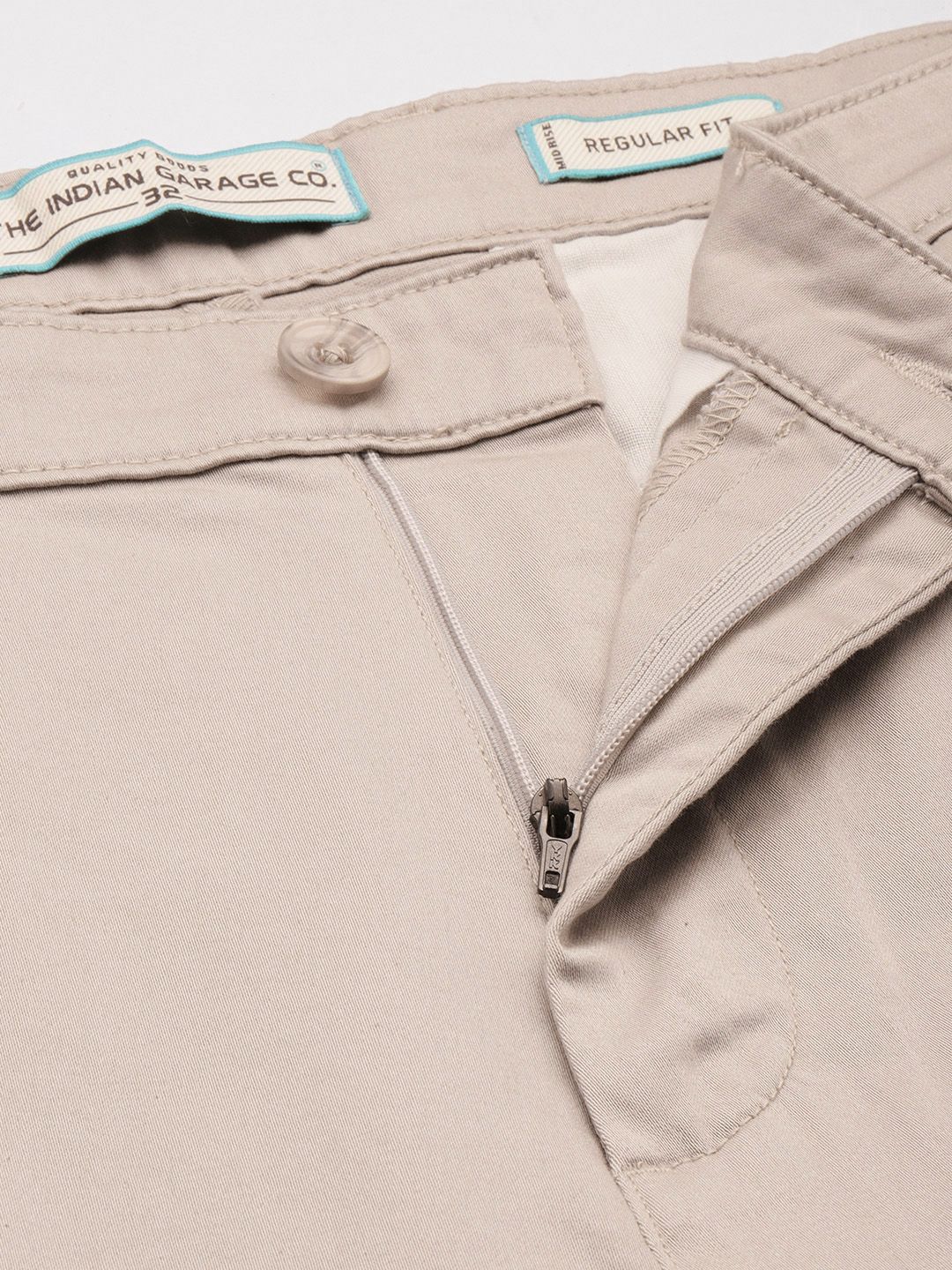 Men's Grey Regular Fit Casual Chinos
