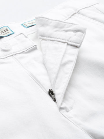 Men's White Regular Fit Casual Chinos