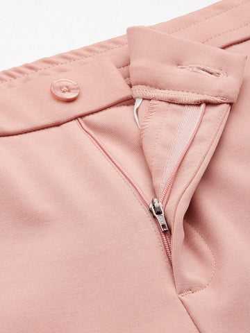 Men's Pink Relaxed Fit Casual Chinos
