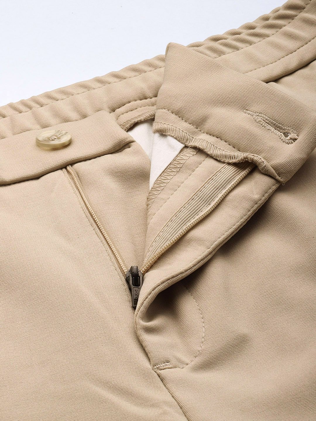 Men's Beige Relaxed Fit Casual Chinos