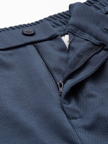 Men's Blue Regular Fit Casual Chinos
