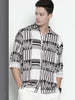 Men's Black Relaxed Fit Printed Resort Wear Shirt