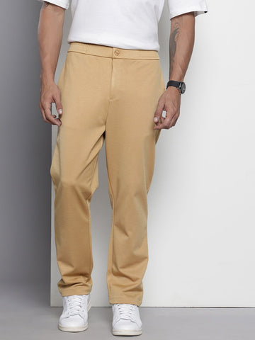 Men's Brown Relaxed Fit Casual Chinos