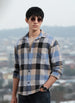 Men's Khaki Relaxed Fit Casual Checkered Shirt