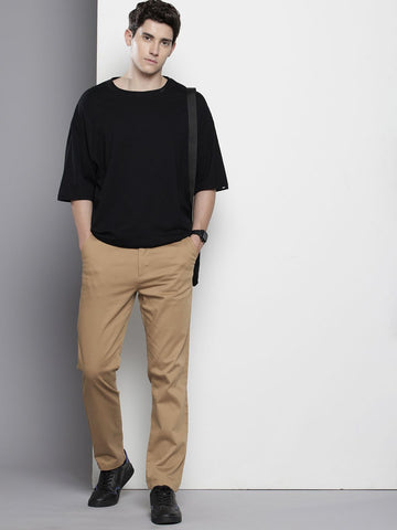Men's Khaki Regular Fit Casual Chinos