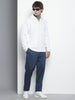 Men's Blue Regular Fit Casual Chinos