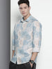 Men's Beige Regular Fit Floral Printed Resort Wear Shirt