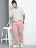 Men's Pink Relaxed Fit Casual Chinos
