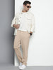 Men's Beige Relaxed Fit Casual Chinos