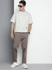 Men's Grey Regular Fit Casual Chinos