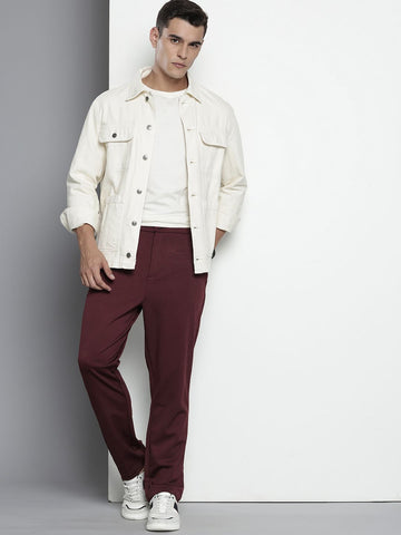 Men's Purple Relaxed Fit Casual Chinos
