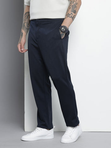 Men's Navy Relaxed Fit Casual Chinos