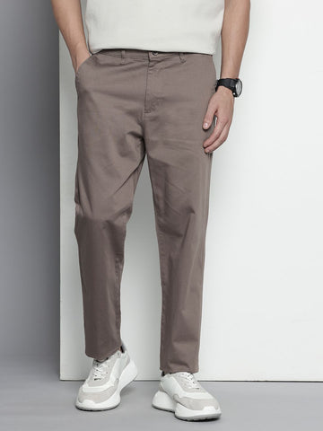 Men's Grey Regular Fit Casual Chinos