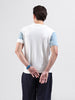 Men's White Slim Fit Textured Flat Knit Polo Collar T-Shirt