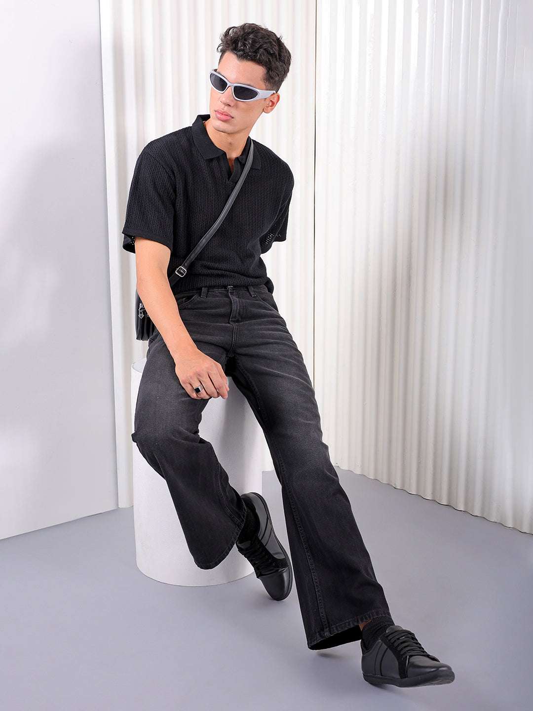 Shop Men Solid G142 Bootcut Loose Fit Jeans 0923-142BTLDNM-08-28