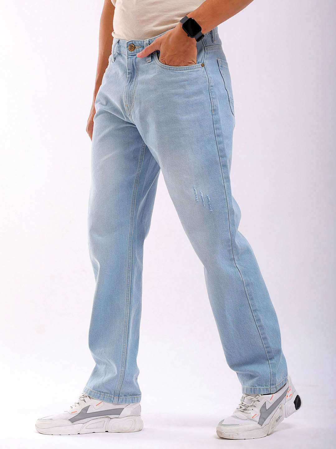 Shop Men Light Blue G361 Vintage Straight Fit Jeans 0923